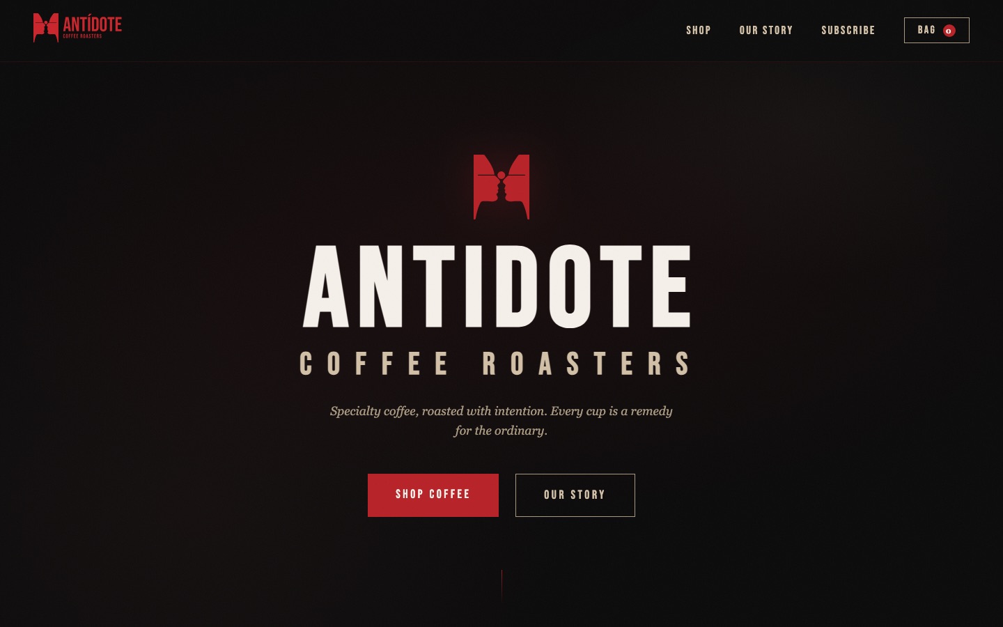Antidote Coffee Roasters — brand and e-commerce website